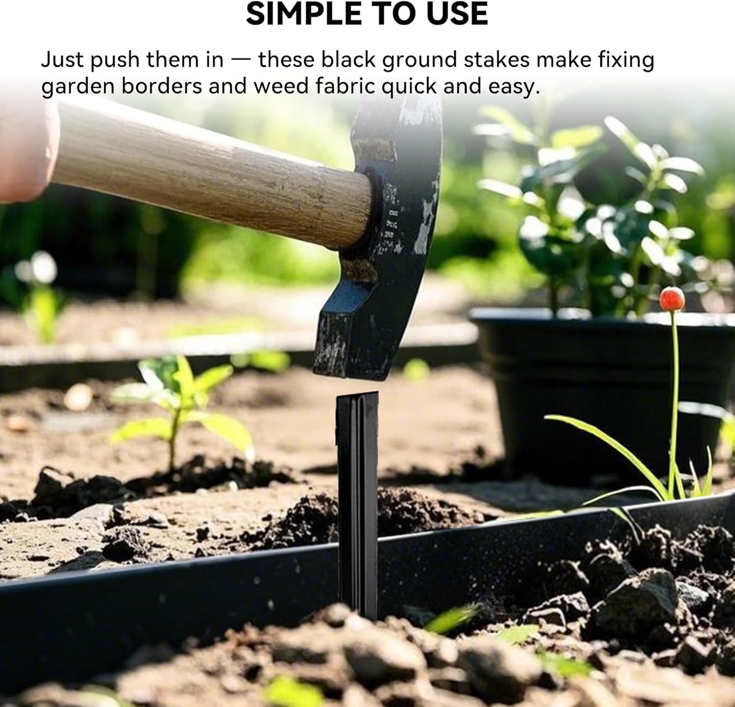 Metal Landscape Edging Stakes, 13Pcs 12Inch Galvanized Steel Garden Stakes Solid Top Curved Anchoring Spikes with Reinforcing Rib, for Corrugated Edge, Terrace Decor, Black