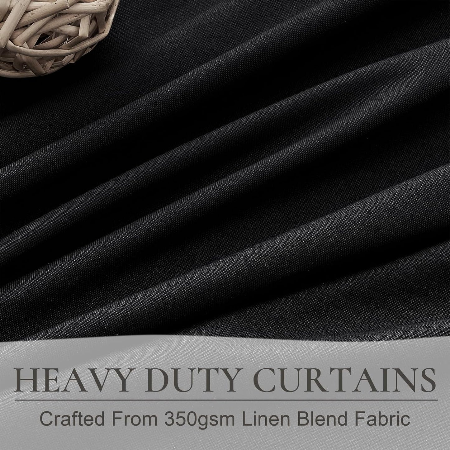 Blackout Curtains 84 Inches Long, Complete Black Out Curtains for Bedroom/Sliding Glass Door 7ft Length 2 Panels Luxury Heavy Duty Pinch Pleated Linen Window Drapes Thermal Insulated (40"x84" Hook)