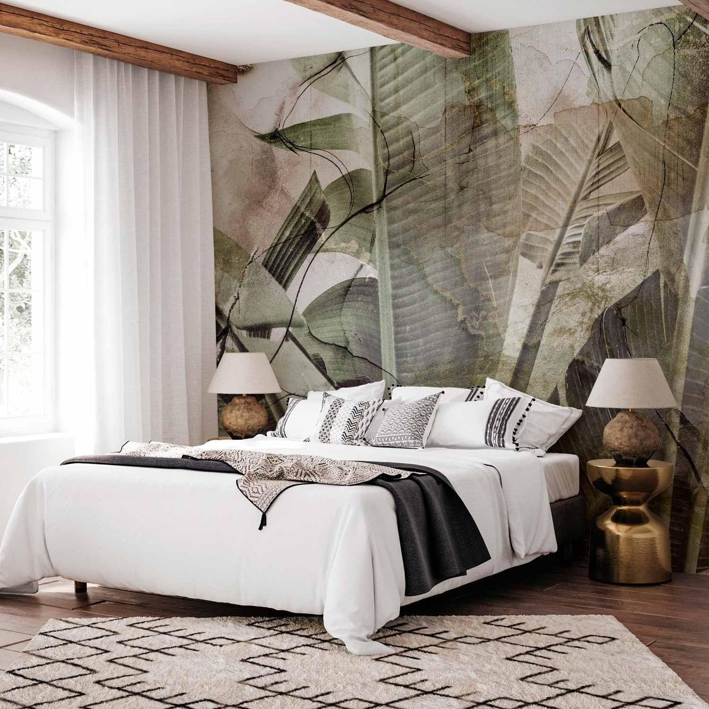 artgeist Premium Wall Mural Tropical Leaves 118x83 in - XXL Non-Woven Wallpaper Fleece Wall Decor Photo Print Picture Image Design Plant Jungle Nature Like Painted b-C-0776-a-a
