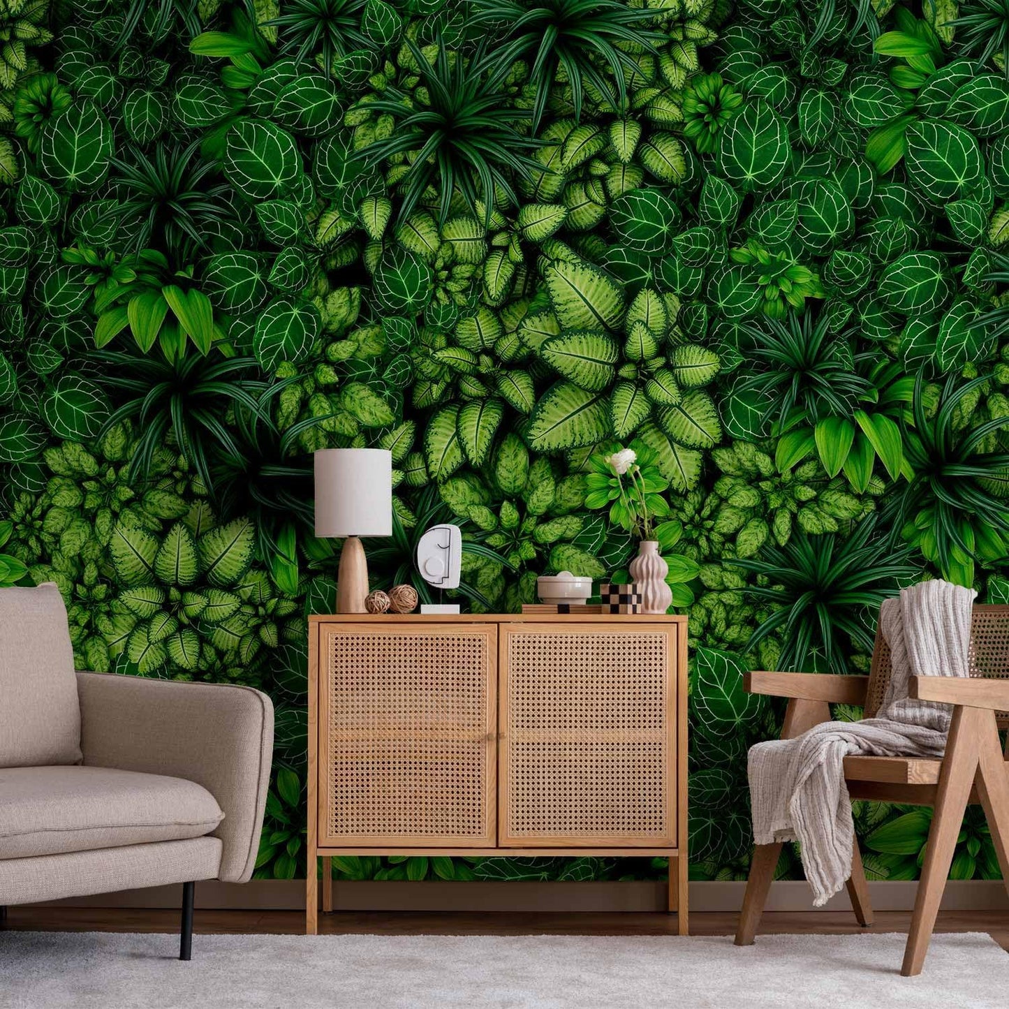 artgeist Wall Mural Plants 157x110 in - XXL Non-Woven Wallpaper Fleece Wall Decor Photo Print Picture Image Design Nature Botanics Tropical Leaves b-B-0601-a-a