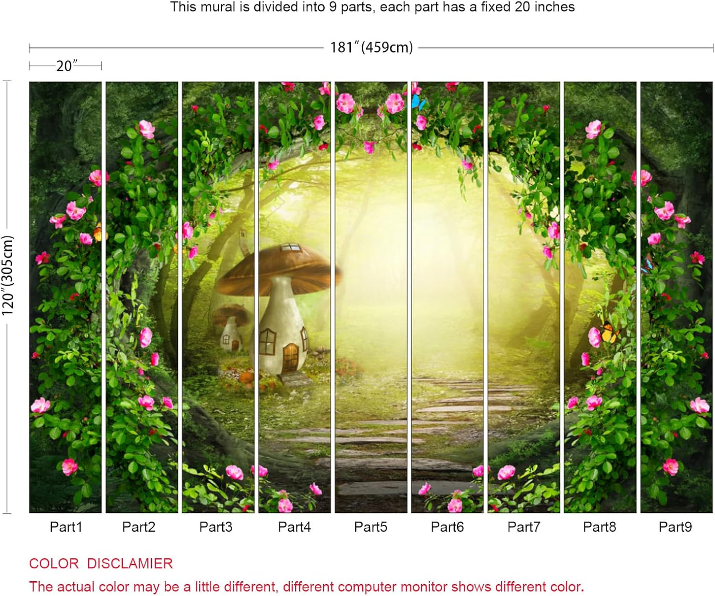 Enchanted Forest Wallpaper Fantasy Magical Forest Wall Mural Landscape Nature Wallpaper for Living Room Bedroom(Not Peel n' Stick)