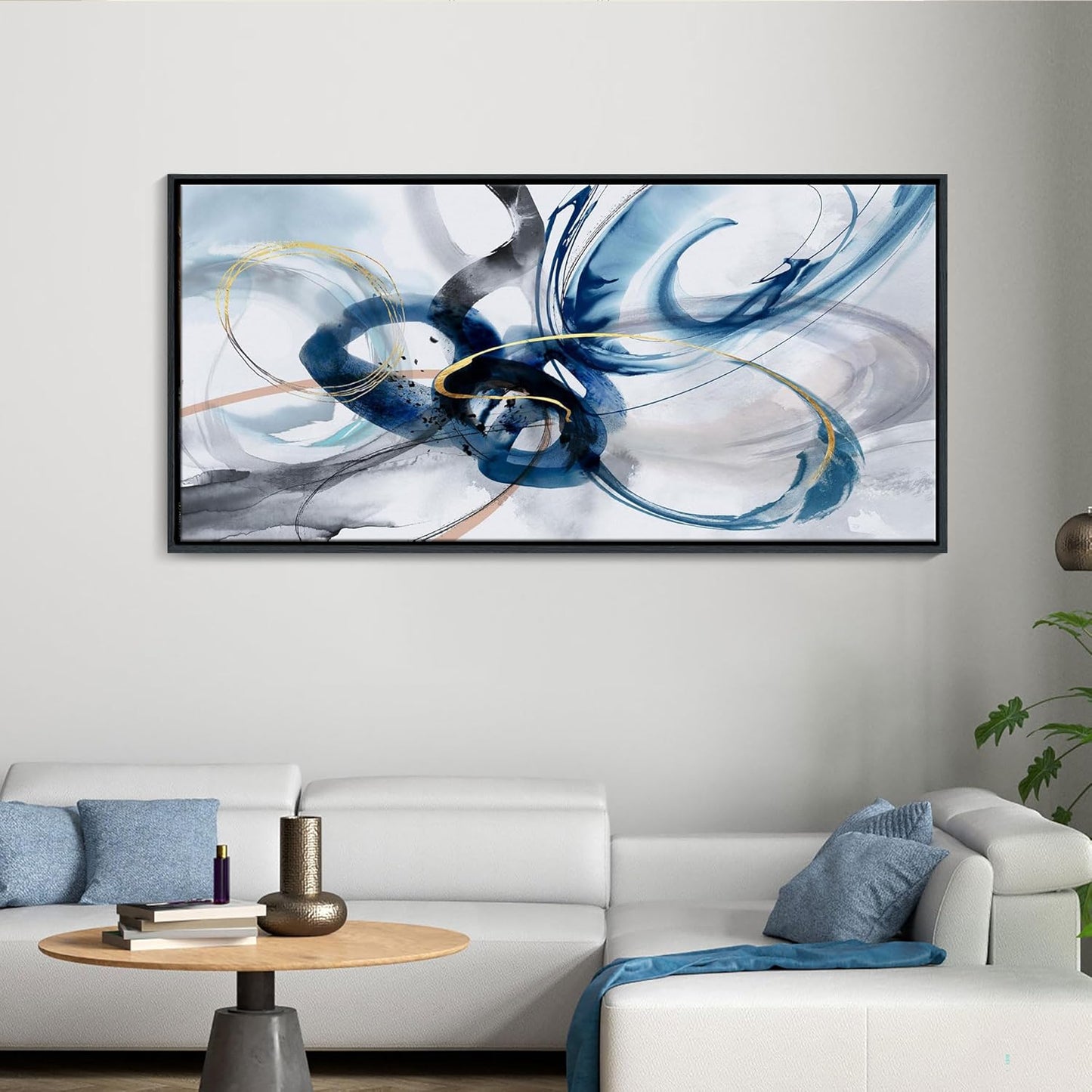 KLAKLA Extra Large Wall Art - Abstract Huge Canvas Picture Wall Decor Living Room Oversized Artwork for Walls Bedroom Office Decoration Modern Frame Wall Art