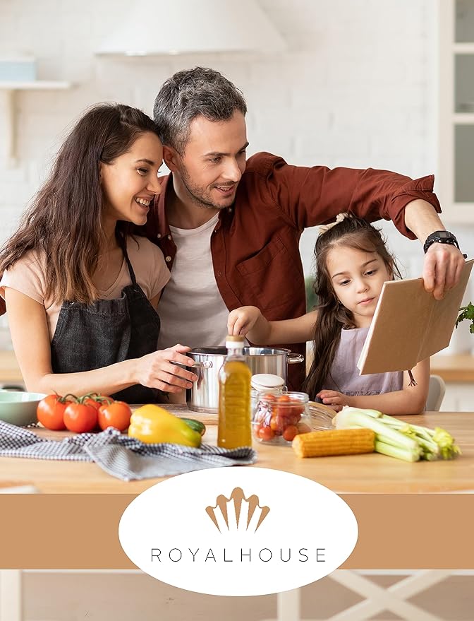 RoyalHouse 6 Pack 9.5 Oz Plastic Spice Jars with Black Cap, Clear and Safe Plastic Bottle Containers with Shaker Lids for Storing Spice, Herbs and Seasoning Powders, BPA Free, Made in USA