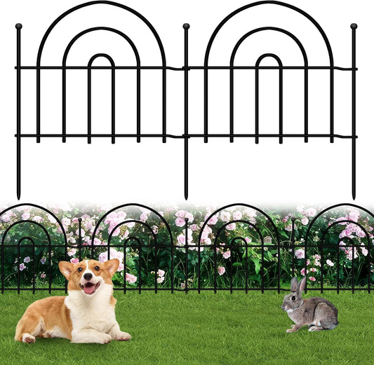 Decorative Garden Fence, 32 Panels No Dig Fence 45.3ft(L) x13in(H) Animal Barrier for Dog Rabbit, Arched Flower Bed Wire Border Rustproof Metal Panel Fencing for Yard Patio Outdoor Decor