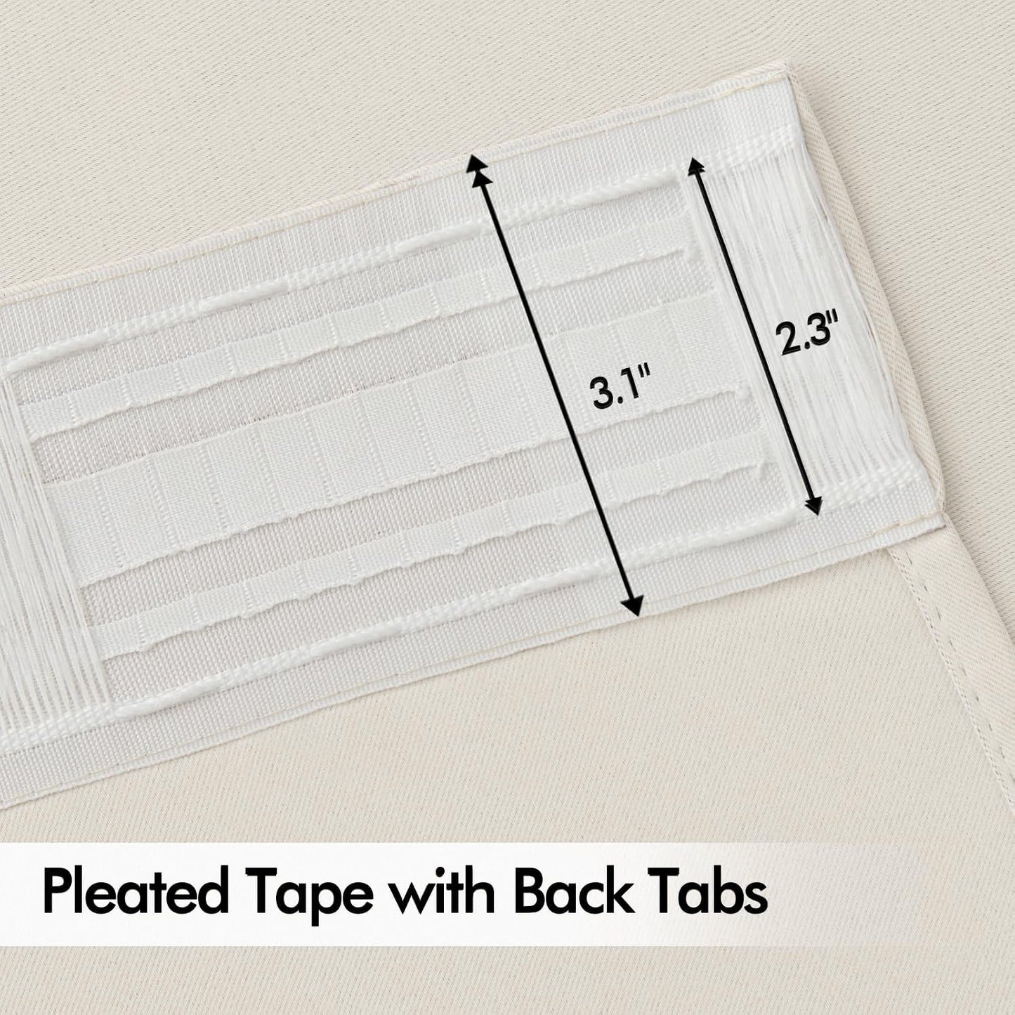 MIULEE Ivory Back Tab Blackout Curtains 84 Inch Length 2 Panels Set for Living Room Bedroom Privacy, Rod Pocket/Pinch Pleat Thermal Insulated Room Darkening Pleated Light Blocking Drapes