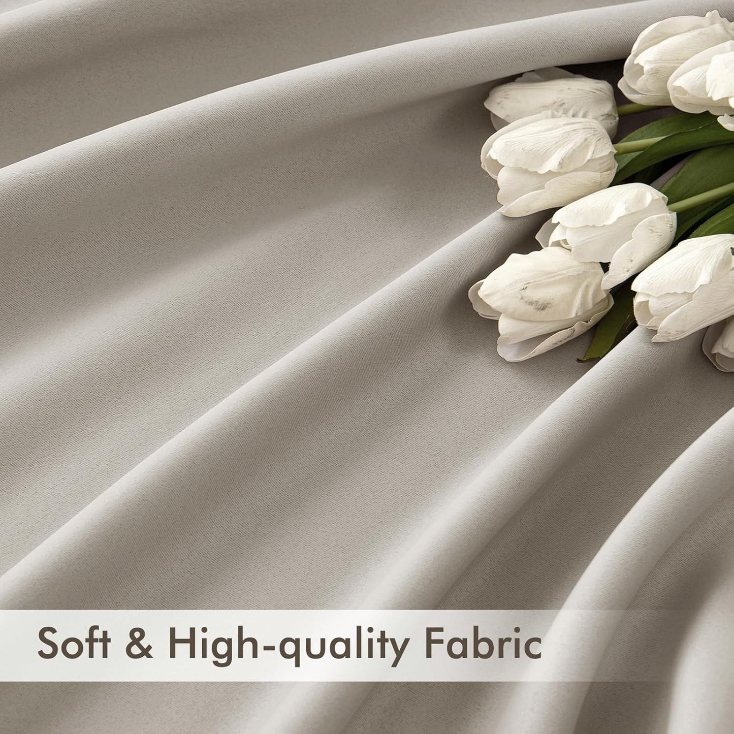 MIULEE Stone Back Tab Blackout Curtains 108 Inch Long 2 Panels Set for Bedroom, Rod Pocket/Pinch Pleat Extra Long Thermal Insulated Living Room Darkening Pleated Light Blocking Drapes