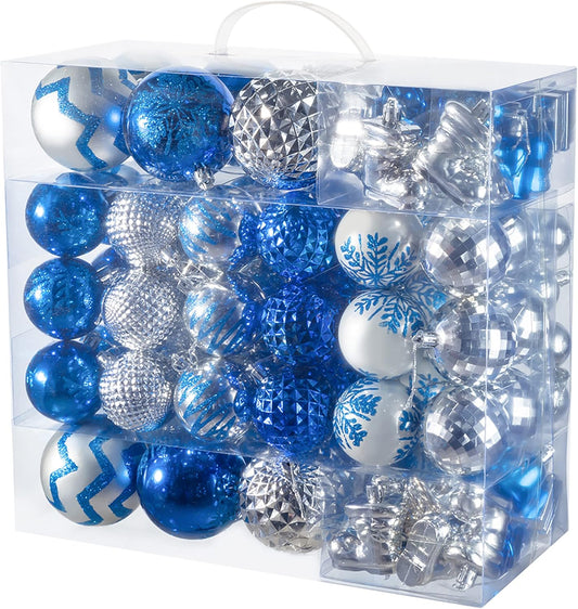 116pc Shatterproof Christmas Ball Ornaments Set with Gift Box - For Tree, Home, Wedding, Party