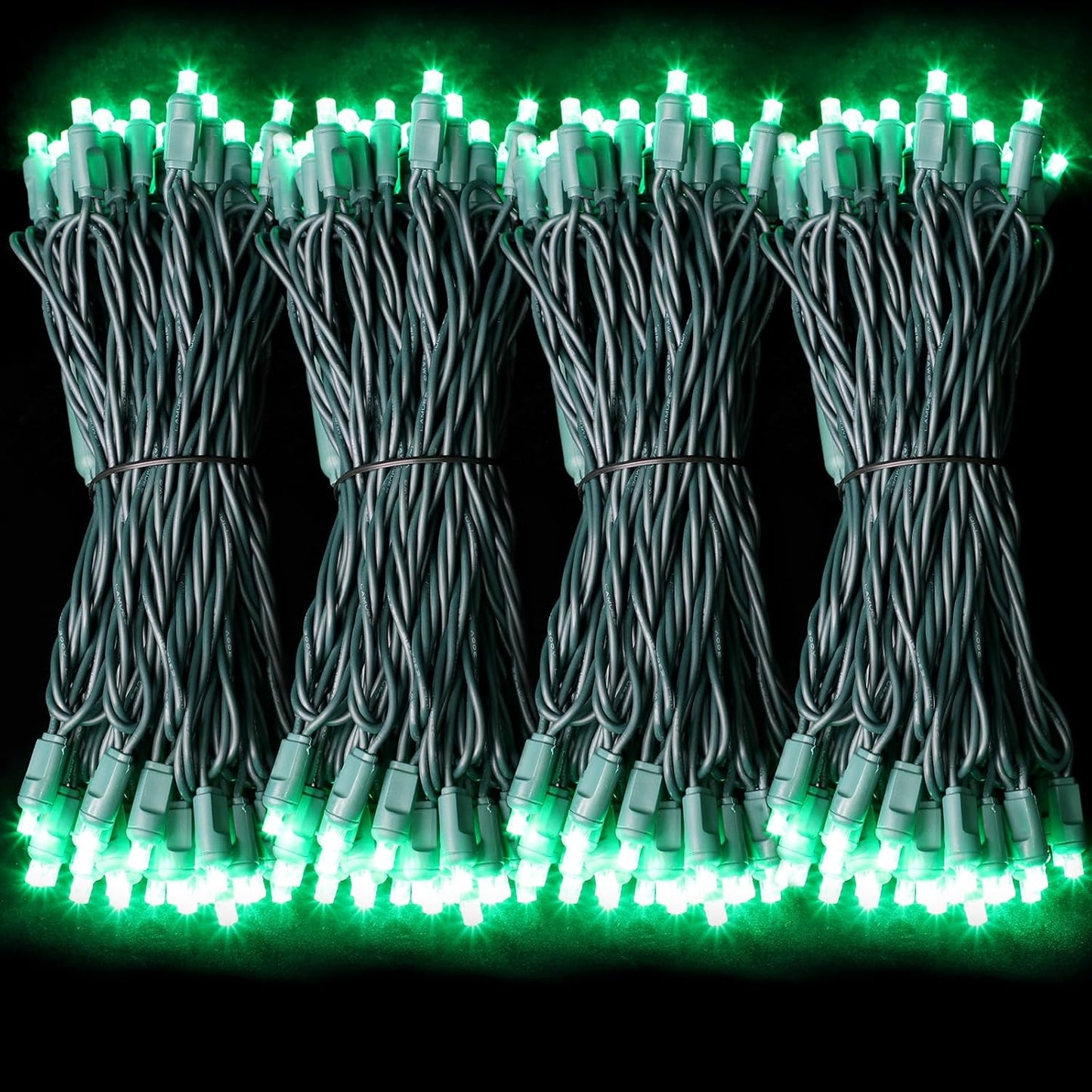 200LED (4pk of 50L) String Lights, LED Christmas Lights, 6" SPACING,Green Wire,Green