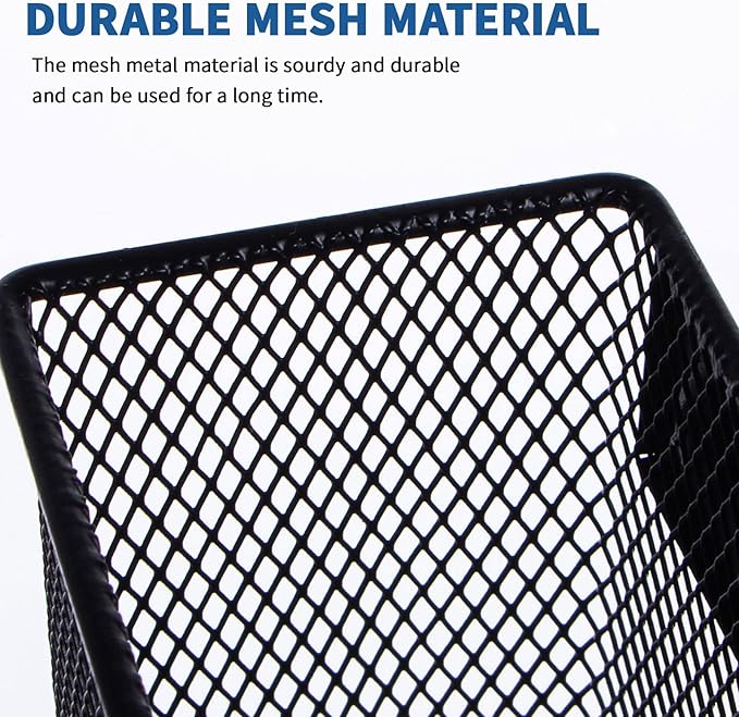 dedoot Magnetic Pencil Holder, Black Mesh Pen Organizer Strong Magnetic Storage Basket Organizes Pens, Pencils, Markers for Whiteboard, Locker, Fridge, Cubicle Desk, Offices 6.3x2.3x2.6inch