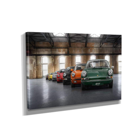 Porsche Car 911 Color Revolution Canvas Art Print Picture Wall Home Decor - Various Sizes (60in x 40in Gallery Wrapped)