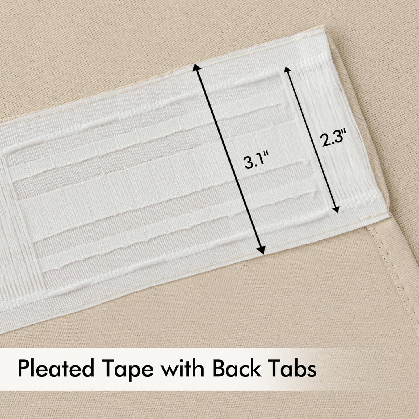 MIULEE Cream Beige Back Tab Light Blocking Curtains 78 Inch Length 2 Panels Set for Living Room Bedroom Privacy, Rod Pocket/Pinch Pleat Thermal Insulated Room Darkening Pleated Blackout Drapes
