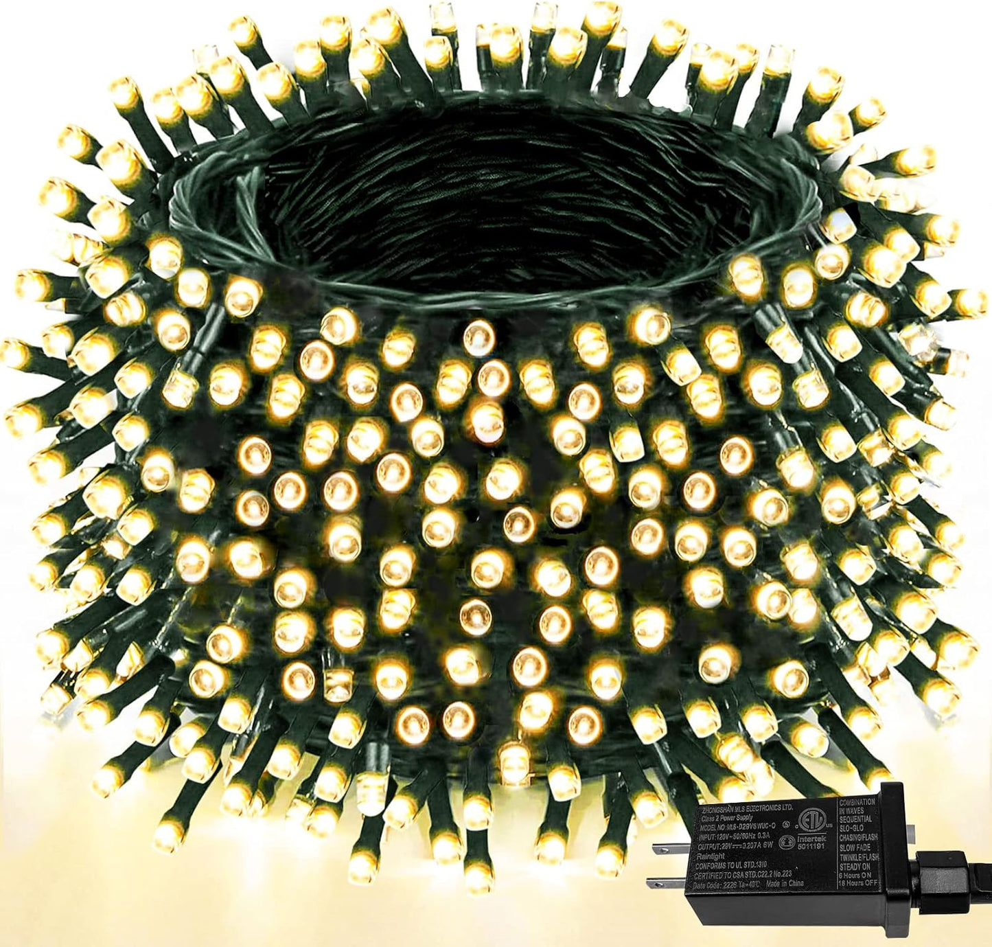 Upgraded Super Long 264FT 800 LED Christmas String Lights Outdoor & Indoor, Memory Function Timer and 8 Modes, Green Wire Waterproof String Lights for Xmas Tree Holiday Party Garden Decor (Warm White)