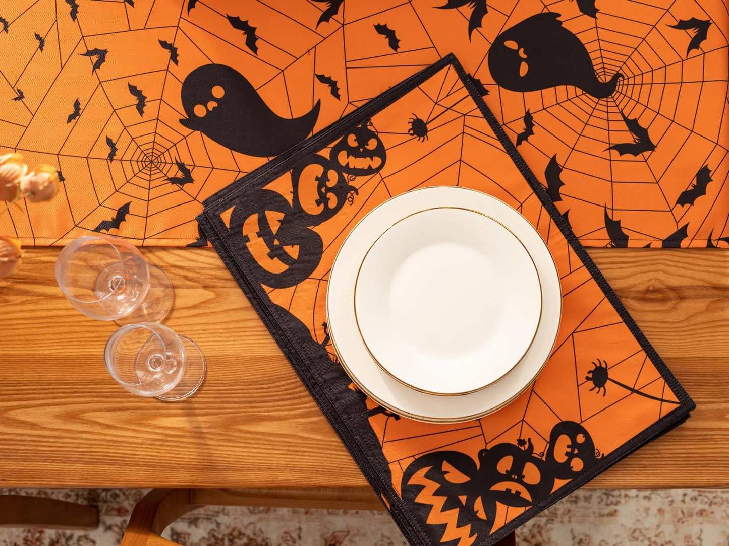 YiHomer Halloween Silhouettes Tabletop for Halloween Decorations, Dinner Parties and Scary Movie Nights, Horror Night, Table Runner, 14 x 72