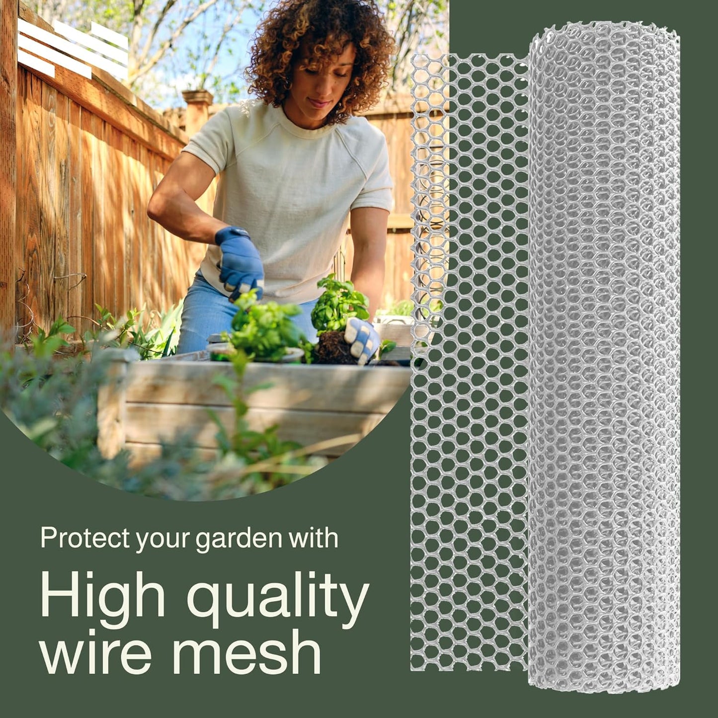 MaPorch Plastic Wire Mesh Fence - White, 15.71" x 10 ft - Plastic Chicken Wire Fencing for Dogs, Rabbits & Poultry - Chicken Netting - Snake Barrier - Balcony Netting for Pets - Balcony Cat Barrier