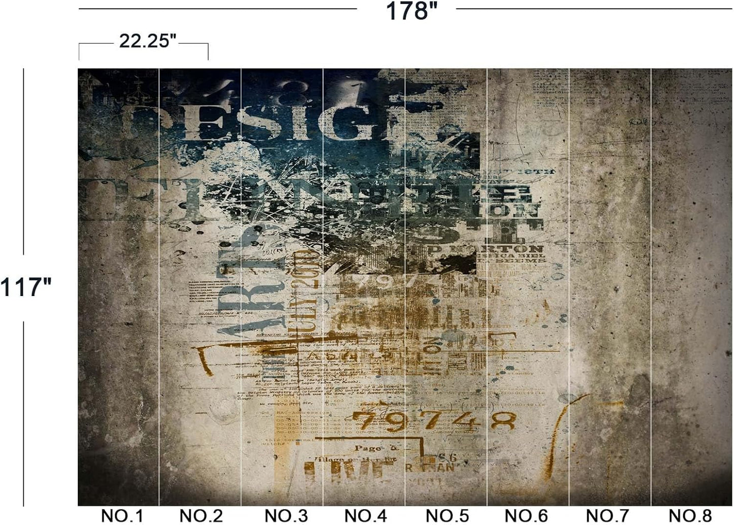 Retro Graffiti Wall Mural Wallpaper for Bedroom 178" x 117"