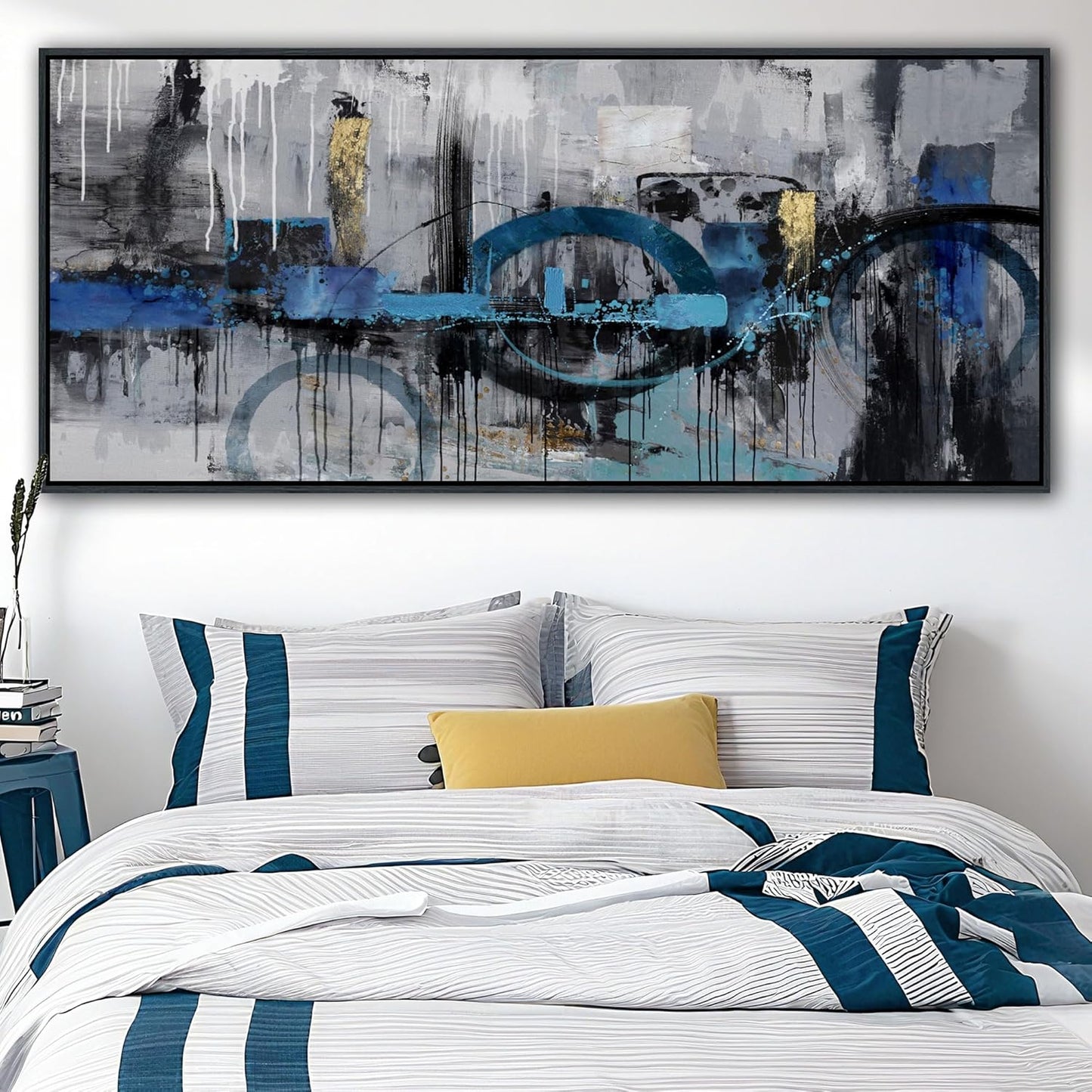 KLAKLA Extra Large Wall Art 86x29 Inches - Abstract Huge Canvas Picture Wall Decor Living Room Oversized Artwork for Walls Bedroom Office Decoration Modern Frame Wall Art