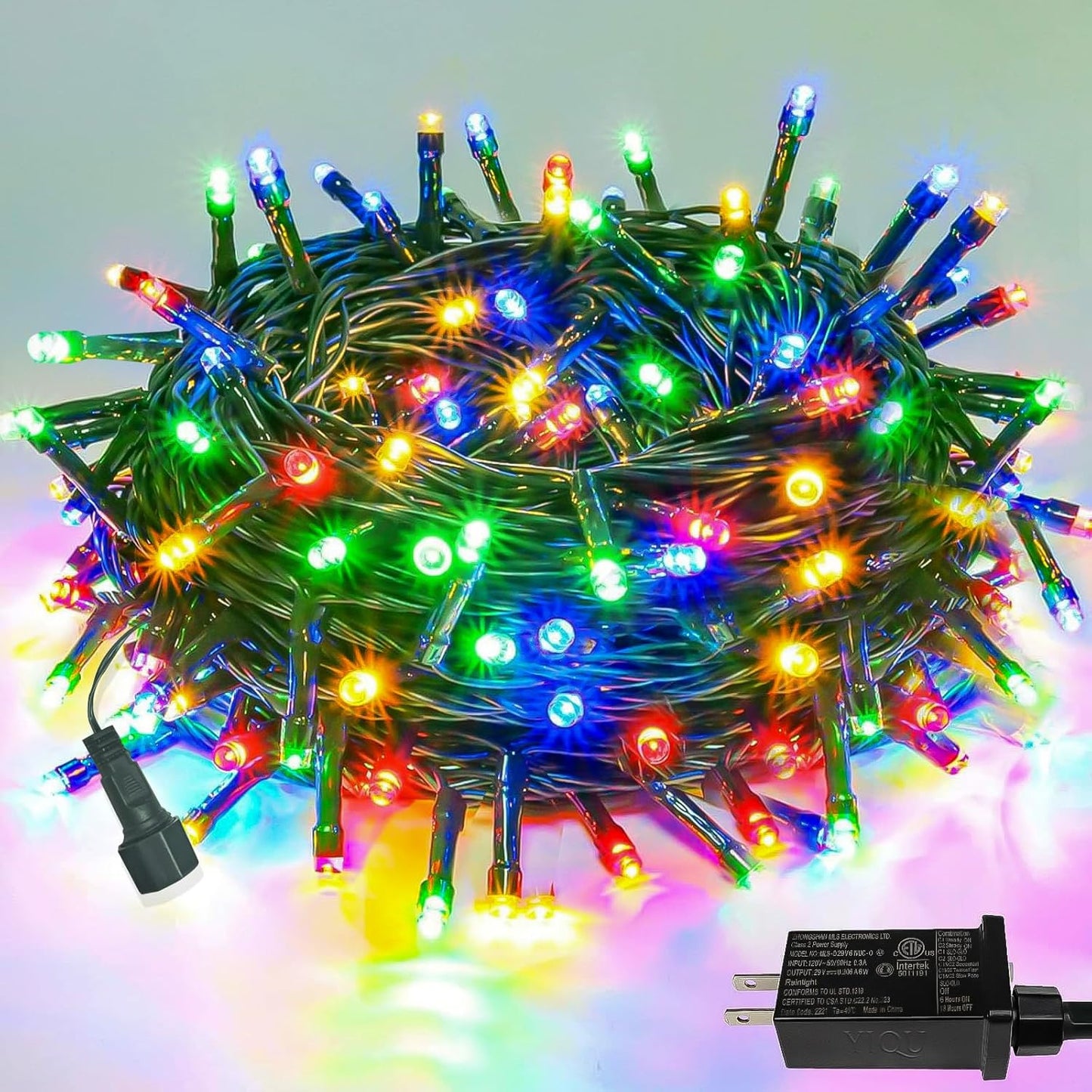 Upgraded 75.8 FT 200 LED Multicolored Christmas Lights Outdoor and Indoor, Extendable Green Wire, Memory Function & Timer & 8 Modes, Waterproof Super Bright Lights for Xmas Tree Holiday Party Garden