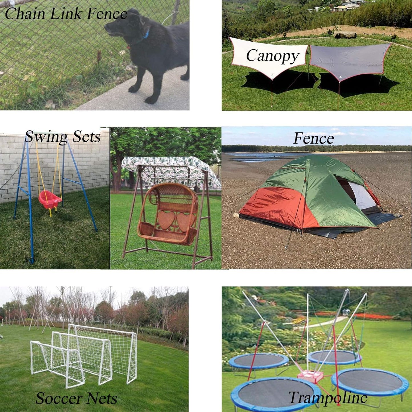 AAGUT 12 Inch Galvanized Rebar Tent Stakes 3/8" J Hook 8 Pack, Chain Link Fence Stakes Canopy Yard Landscape Garden Staples, Heavy Duty Metal Steel Ground Anchors