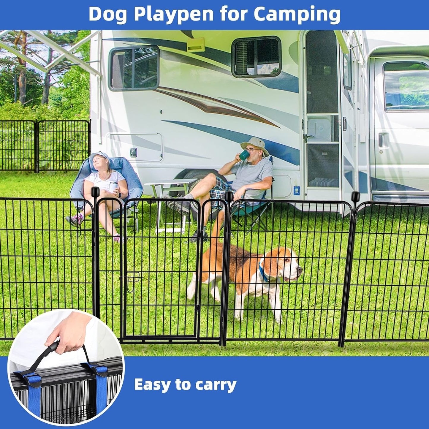 ADAVIN Tall Garden Fence 40 in(H)×31 Ft(L) 14 Panels, Heavy Duty Iron Metal Fence with Gate Low Threshold, Dogs Rabbit Fences Outdoor Camping, Flower Bed Fencing Border, Temporary Black Yard Fences