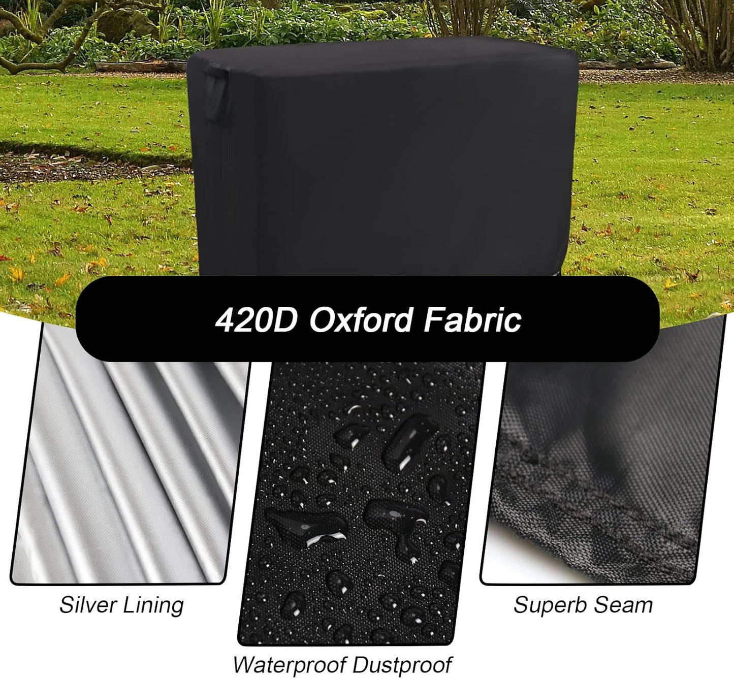 Kingling Outdoor Prep Table Cover 48 Inch, Waterproof Stainless Steel Table Cover Metal Outdoor Table Covers Weather Protection for Patio Kitchen Prep/Work Tables - 48''L x 30''W x 35''H