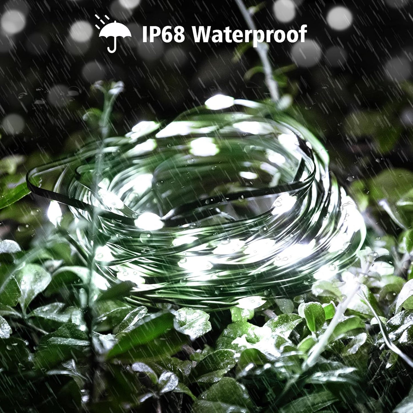 2 Pack Fairy String Lights Plug in, 33Ft Green Wire 100 Micro Starry LED Outdoor String Lights with 8 Modes Timer IP68 Waterproof Twinkle Lights for Bedroom Garden Christmas Home Decor (Cool White)