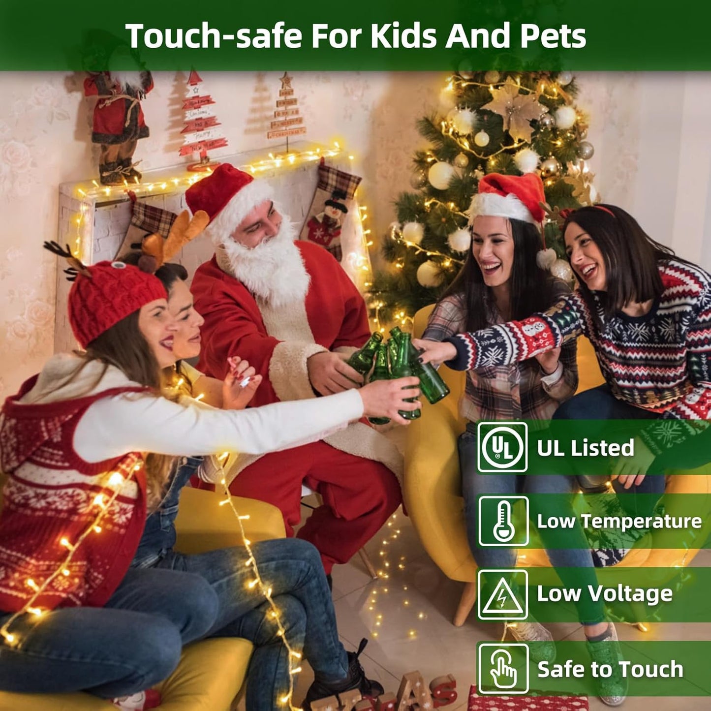 300LED Christmas Lights Outdoor Indoor Use, 12 Lighting Modes 75ft Christmas Tree Lights with Timer, Dimmable Warm White LED StringLights Waterproof for Yard Tree Wedding Party Holiday Warm White