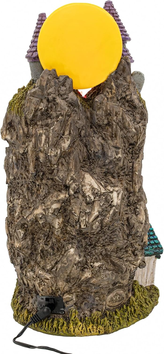 Skullstone Hollow Skull Theme Spooky Halloween Village Multi-Color LED Lights, Animated Motion and Music 7.75" x 7.5" x 13.5"