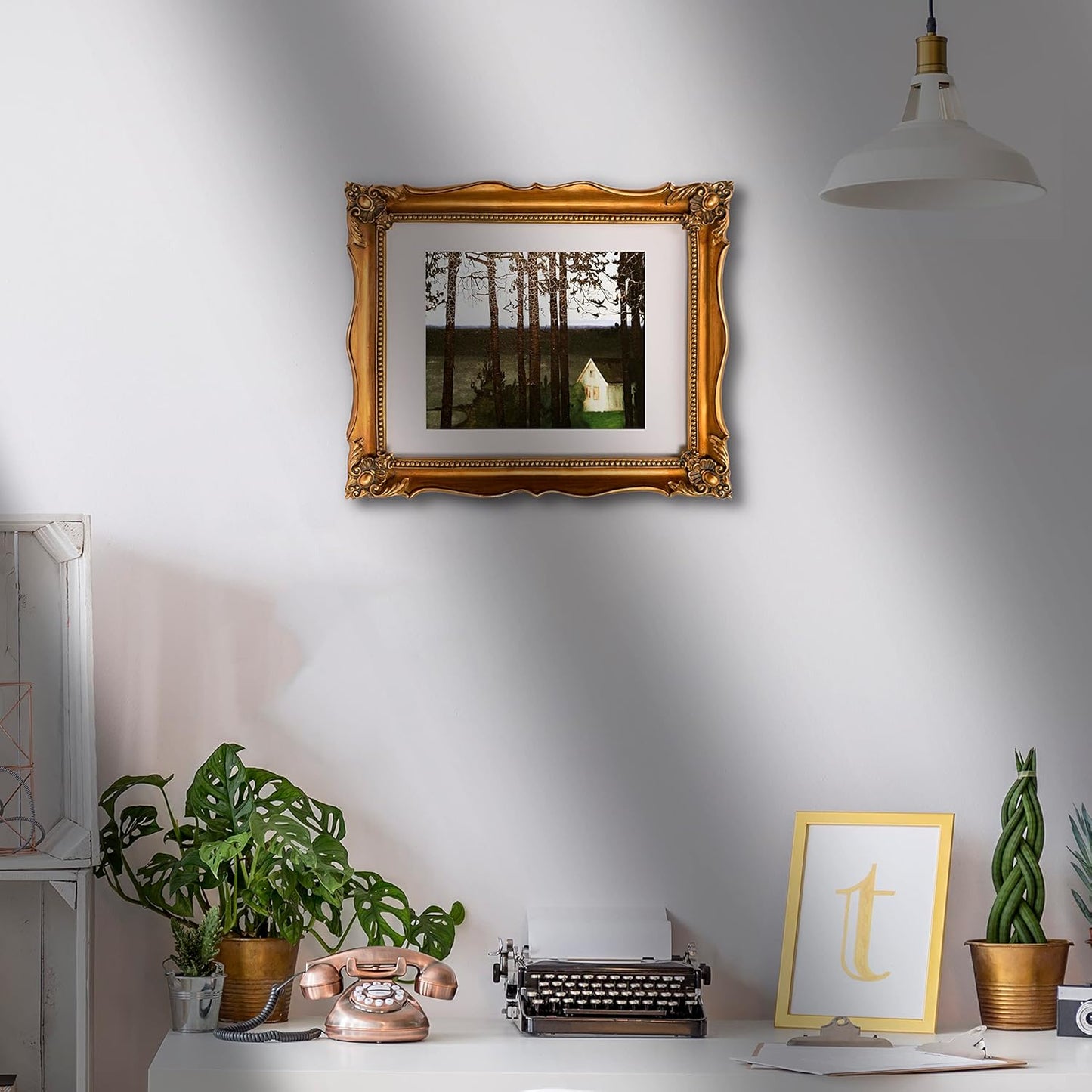 Vintage 11x14 Picture Frame with Embossed Flower, Ornate Gold Frame for 11x14 or 8x10 Photos with White Mat, Antique Baroque Frames with Hook for Wall Mounting Display(Bronze)