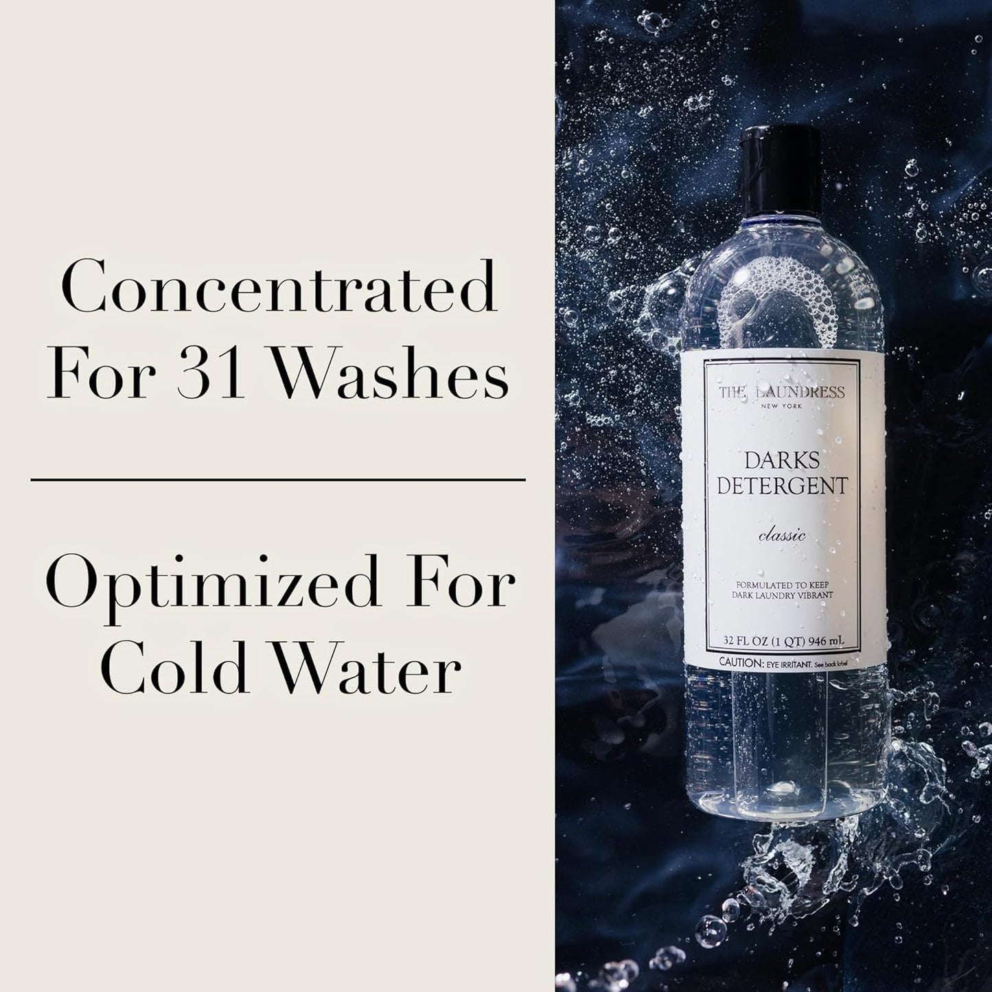 The Laundress Darks Detergent, Concentrated Laundry Detergent Liquid, For Rich Vibrant Colors, Tough on Stains, Classic Scent, 32 oz.