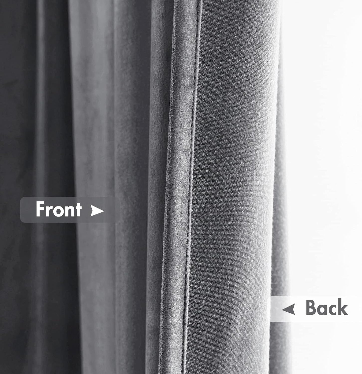 MIULEE Grey Velvet Curtains Thermal Insulated Blackout Curtain Drapes for Bedroom Living Room Darkening 72 Inches Long Curtains Panels Rod Pocket Set of 2
