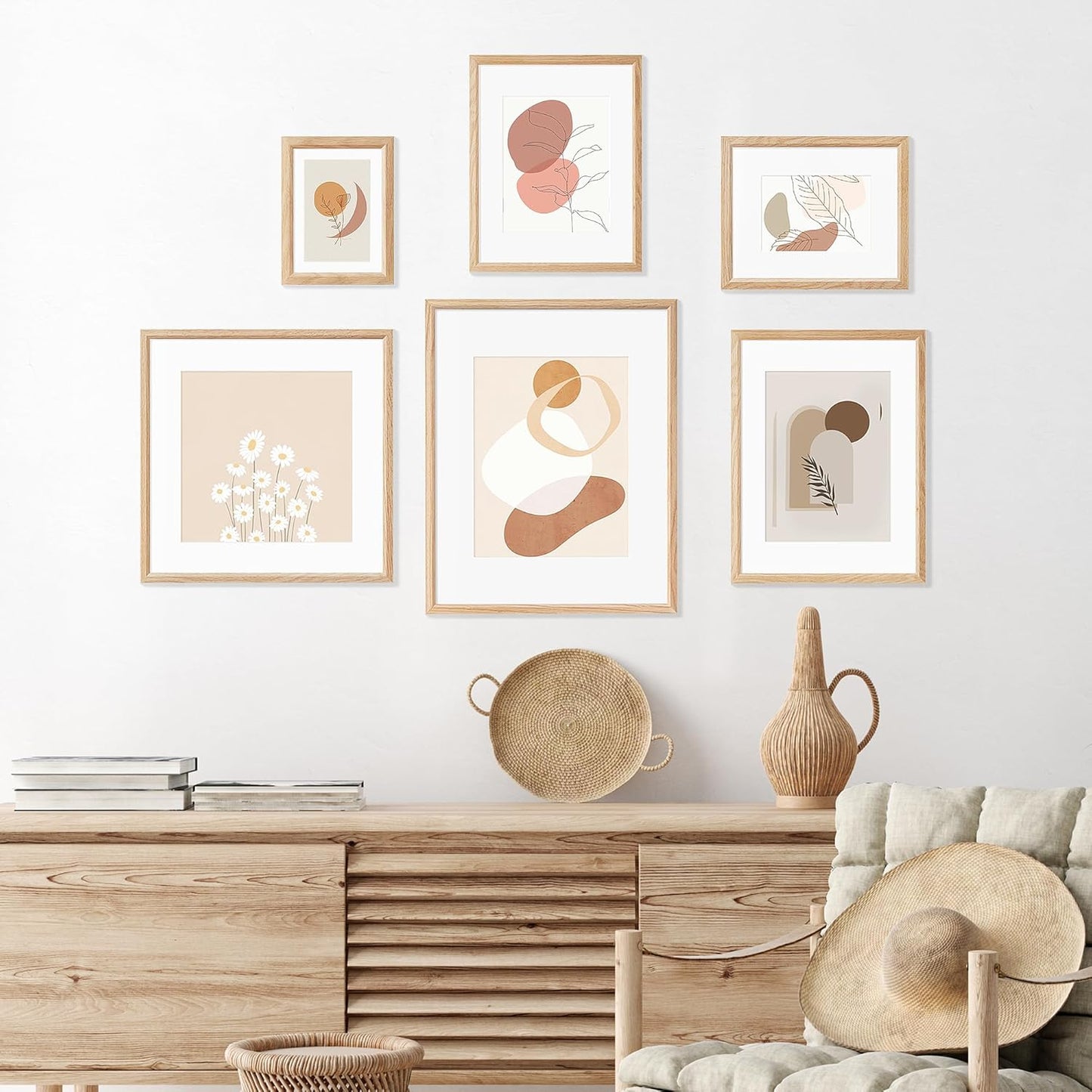 11x14 Picture Frame Natural Solid Oak Photo Frames with 8x10 Removable Mat Wall Hanging Large Handcrafted Frame with HD Plexiglass Wall and Tabletop Display Large Poster Frame