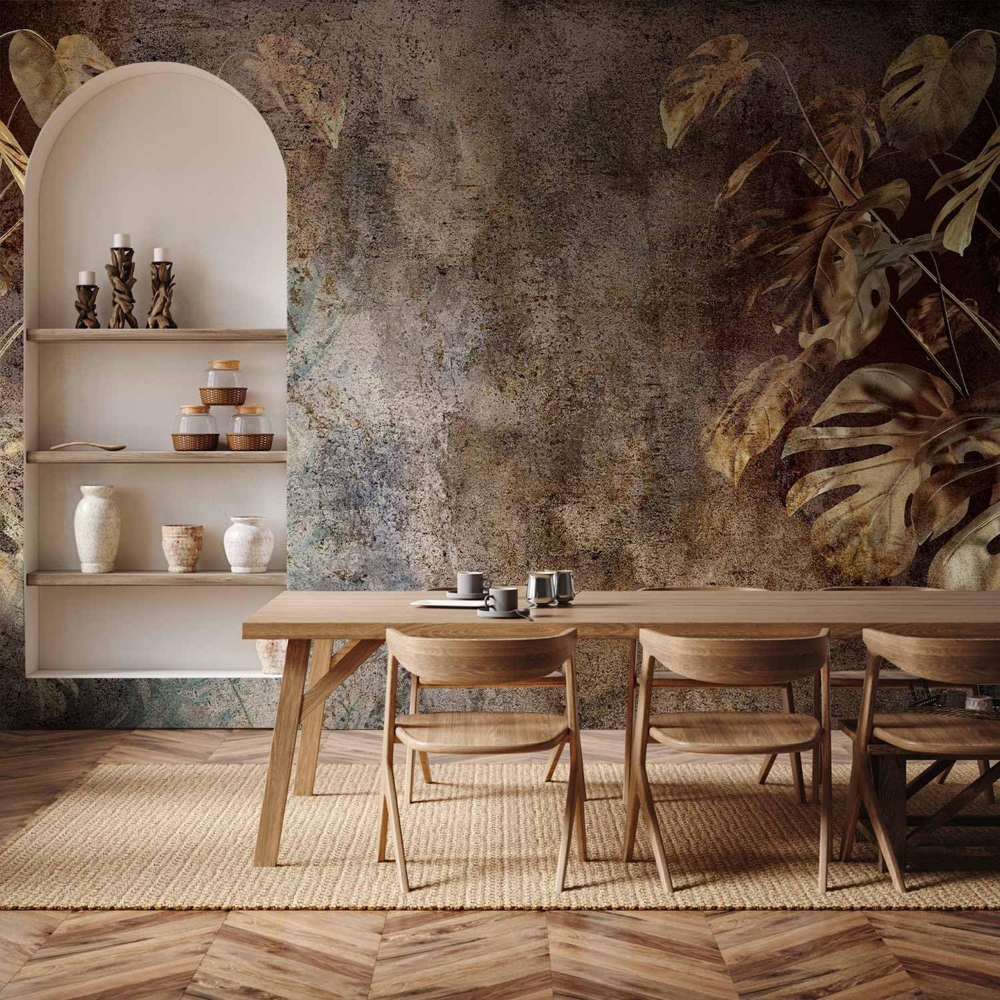 artgeist Wall Mural Monstera 77x55 in - XXL Peel and Stick Self-Adhesive Wallpaper Removable Large Sticker Foil Wall Decor Print Picture Design Nature Botanical Abstract Plants b-C-0859-a-a