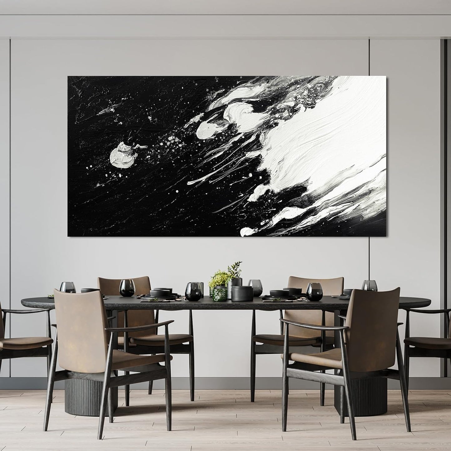 Canvas Wall Art Decor Modern Large Black and White Wall Art Prints Large Wall Art for Living Room Abstract Black Art Abstract Canvas Art Wall Decor Artwork for Walls Home Office Decor 29" X 58"