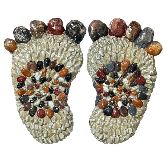 Outdooor Stepping Stones - Decorative Garden Stones for Patio, Deck, Garden or Sidewalk Faux Cobblestone Stepping Stones (Set of 2#B