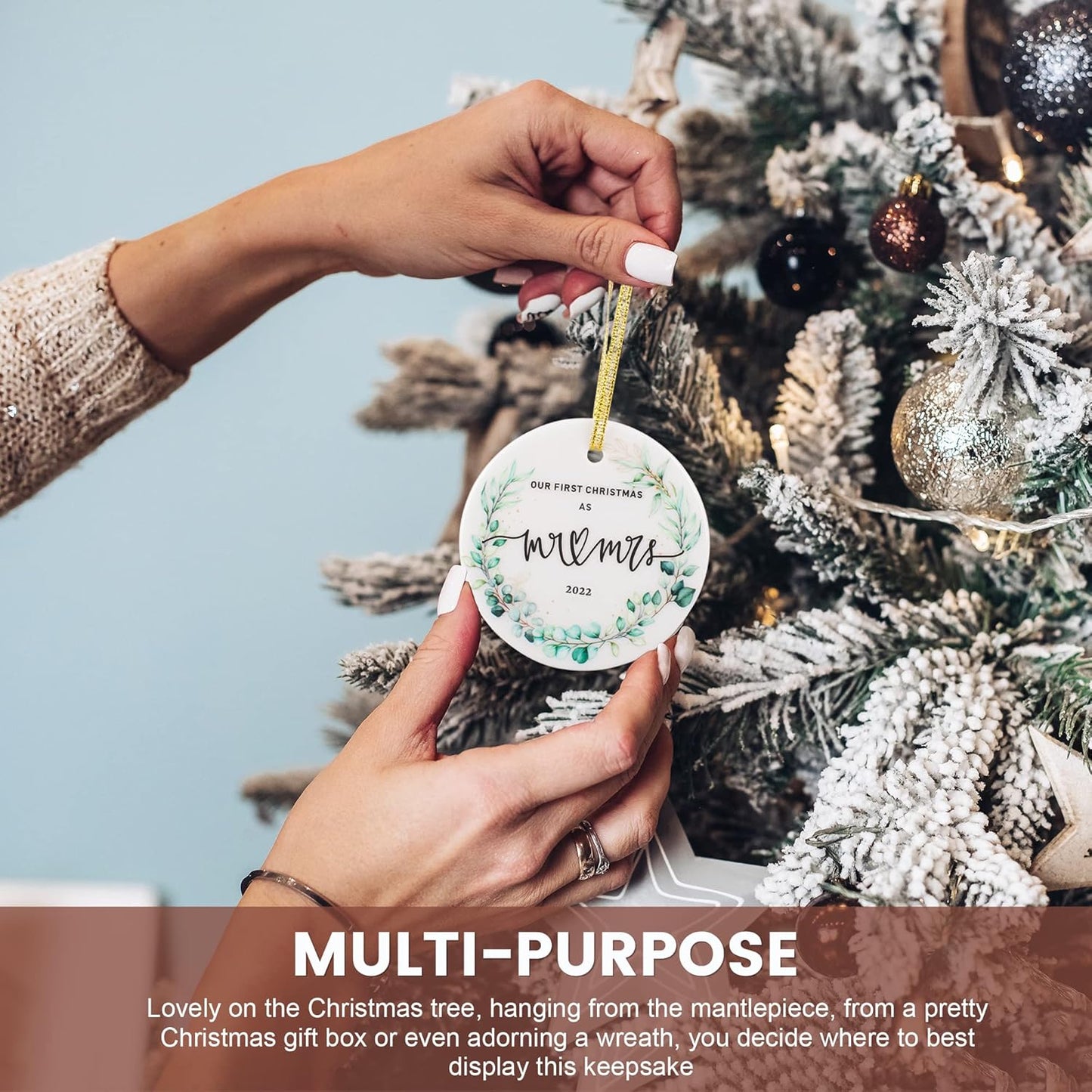 2022 Our First Christmas Married Ornaments, First Christmas as Mr. and Mrs. Ornament, Wedding Bridal Shower Gift, Newlywed Gifts for Couples, Our 1st Christmas Tree Decoration, Christmas Keepsake