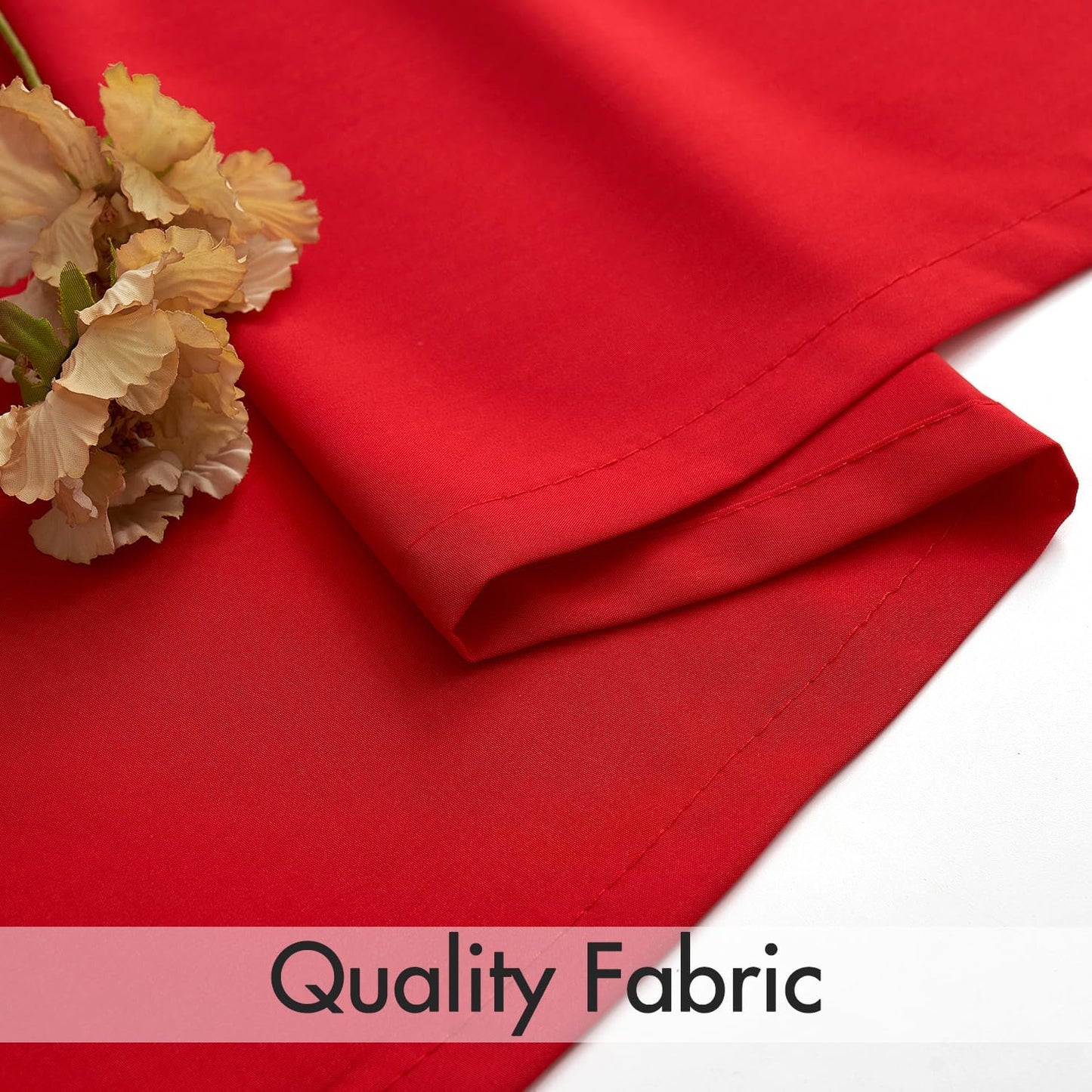 MIULEE Red Privacy Sheer Curtains That Let Light in 90 Inches Long Non-See-Through Semi Sheer Curtain Light Filtering Window Curtains Christmas Drapes for Living Room Bedroom 2 Panels Set 42 X 90