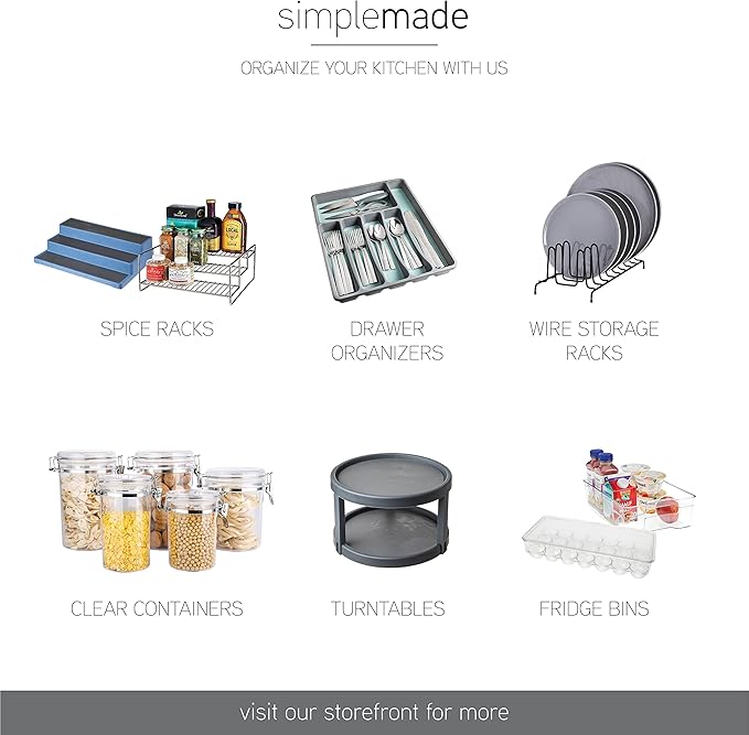 SIMPLEMADE 3-Tier Spice Rack Organizer - Versatile Storage Shelf for Kitchen, Bathroom, Bedroom & Office, Set of 1, Expandable Bamboo