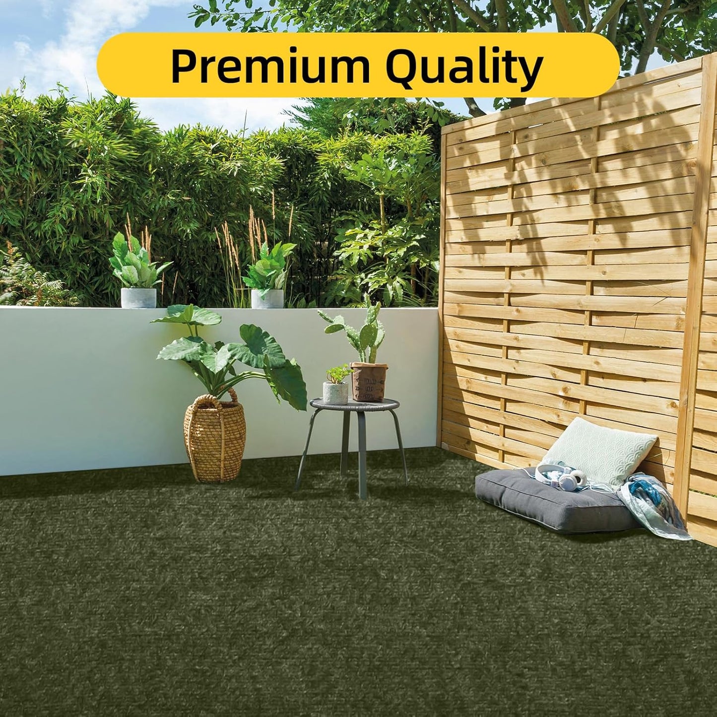 Marine Carpet,5 FT x 10 FT Olive Green Indoor Outdoor Carpet 0.2" Thick with Water-Proof TPE Backing, Non-Slide for Home, Patio, Porch, Deck