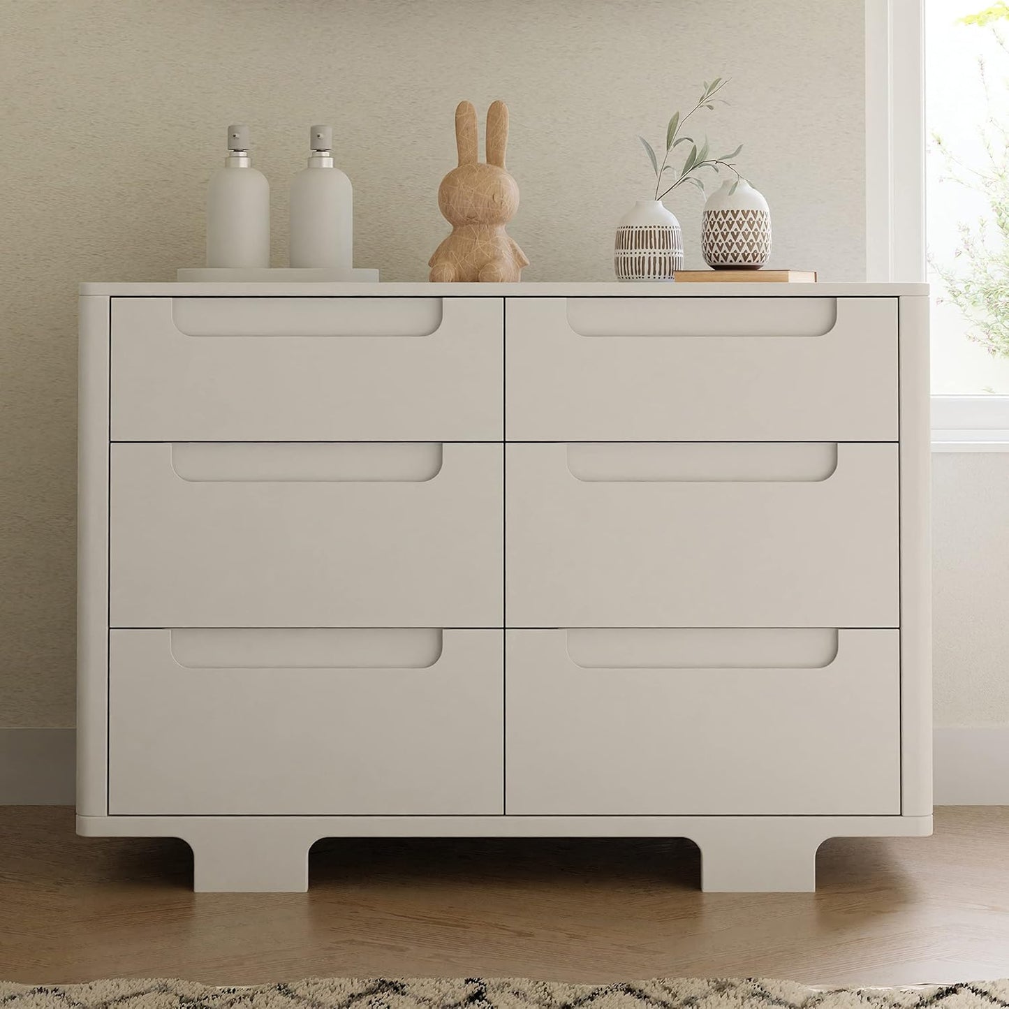 babyletto Yuzu 6-Drawer Dresser in White, Greenguard Gold Certified