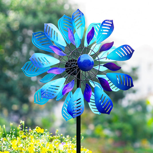 Wind Spinners for Yard and Garden, 84" Wind Spinners Outdoor Metal Extra Large, Wind Sculptures & Spinners with Stake, Yard Art Garden Decor Gift for Family