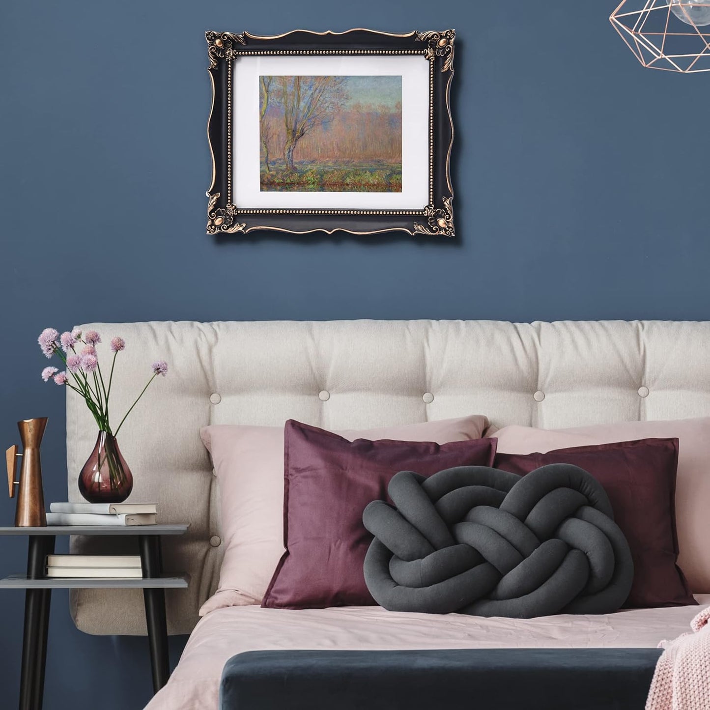 11x14 Vintage Picture Frame with Embossed Flower Design, Black Ornate Frame for 11x14 or 8x10 Pictures with White Mat, Home Decor (Black, 8x10)