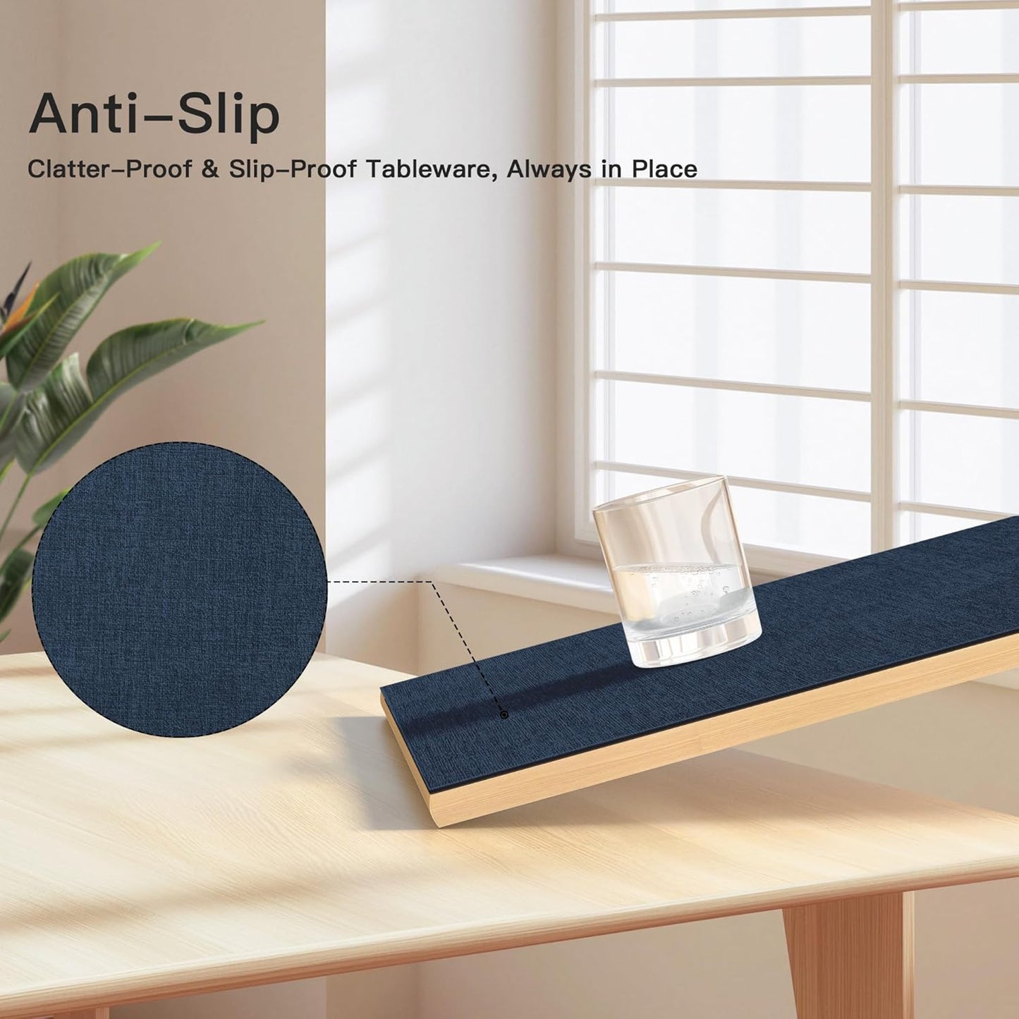 DOLOPL Placemats Set of 4, Reversible Wipeable & Heat Resistant Place Mats, Modern Faux Leather Table Mats for Kitchen, Neutral Waterproof Tablemats for Dining Table Decor, Wedding, Party(Navy Blue)