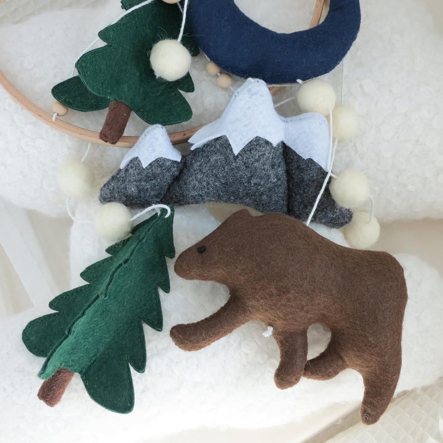 Woodland Mobile for Crib Bear Baby Mobile for Crib Woodland Crib Mobile for Boys Girls Forest Baby Nursery Mobile for Bassinet