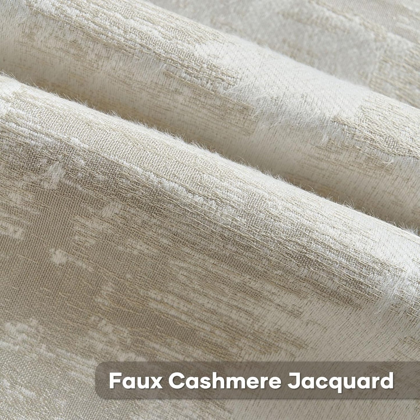 FUTEI Beige White Decorative Throw Pillow Covers 18x18 Inch Set of 2,Soft Faux Cashmere Jacquard - Textured & Cozy Cushion Case,Modern Home Decor for Couch Bed Living Room