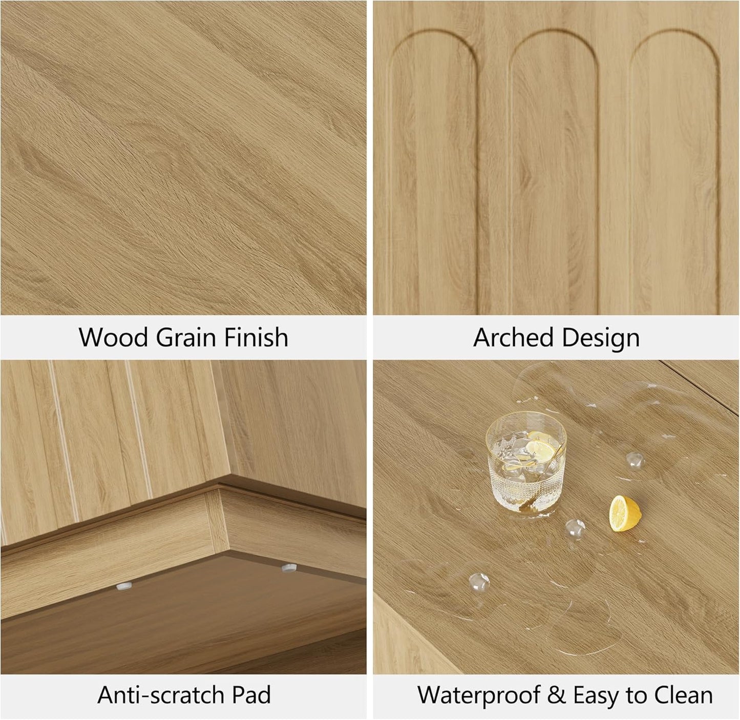 Lift Top Coffee Table with Storage, Modern Coffee Table with Arched Design, 31.5" Square Tea Table with Wood Grain, Boho Multifunctional Center Table for Living Room, Office, Oak