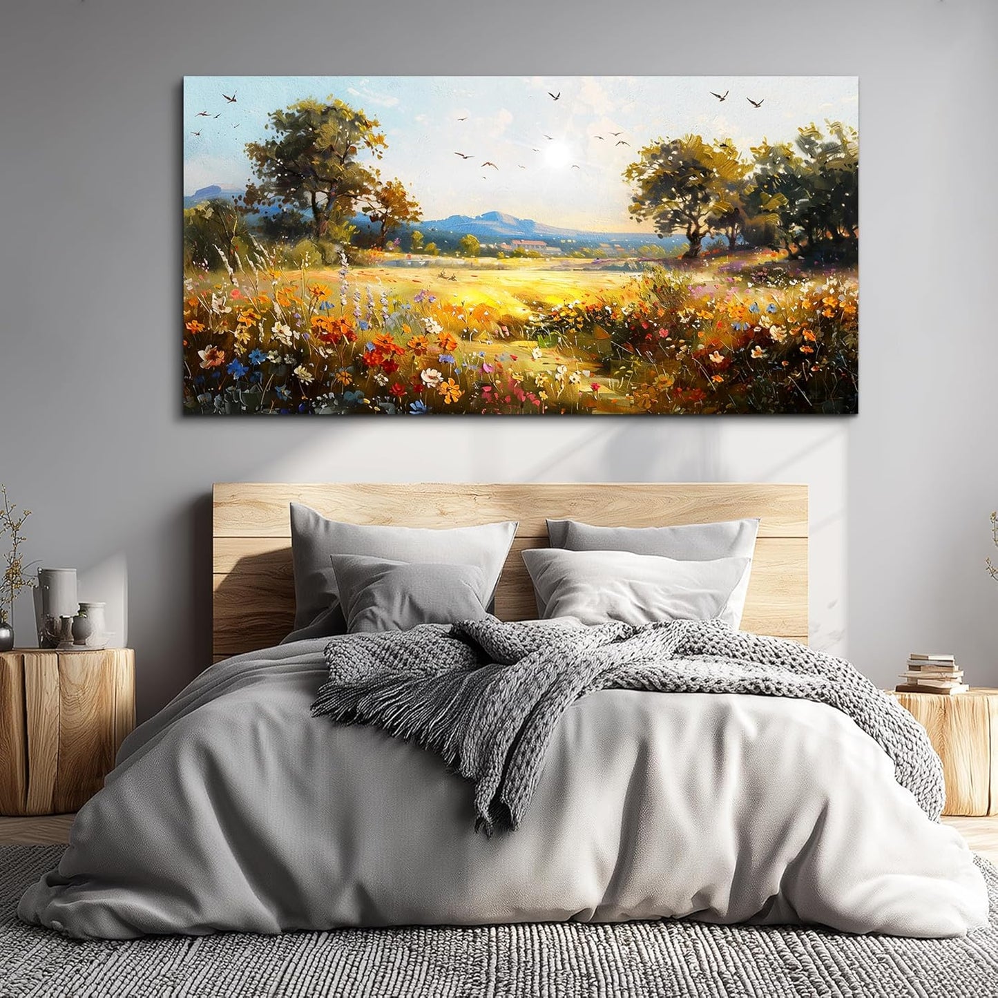 Canvas Wall Art for Living Room Large Wall Decor for Office Bedroom Decorations Rural Pastoral Painting Artwork Room Wall Mural Aesthetic Home Decor 30x60 in