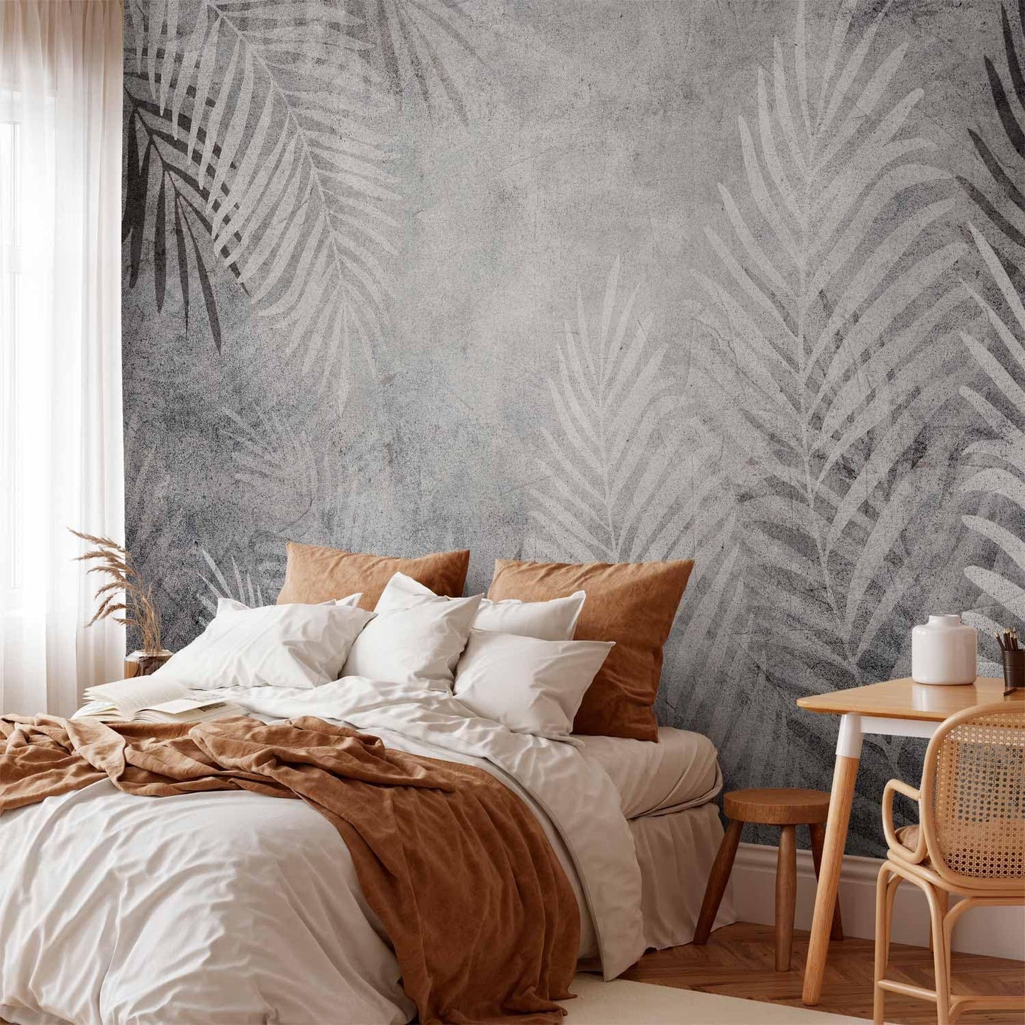 artgeist Wall Mural Leaves 154x110 in - XXL Peel and Stick Self-Adhesive Wallpaper Removable Large Sticker Foil Wall Decor Print Picture Image Design Palm Abstract Nature Botanical b-C-0855-a-a