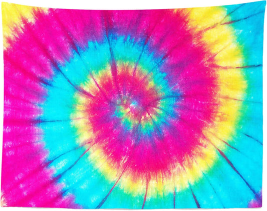 BELECO Tie Dye Tapestry Fabric Wall Hanging 70x47 Inch Groovy Sign Rainbow Tapestry Backdrop Colorful Spiral Tie Dye Party Decorations Tie Dye Art Tapestries for Bedroom Living Room Dorm Decor
