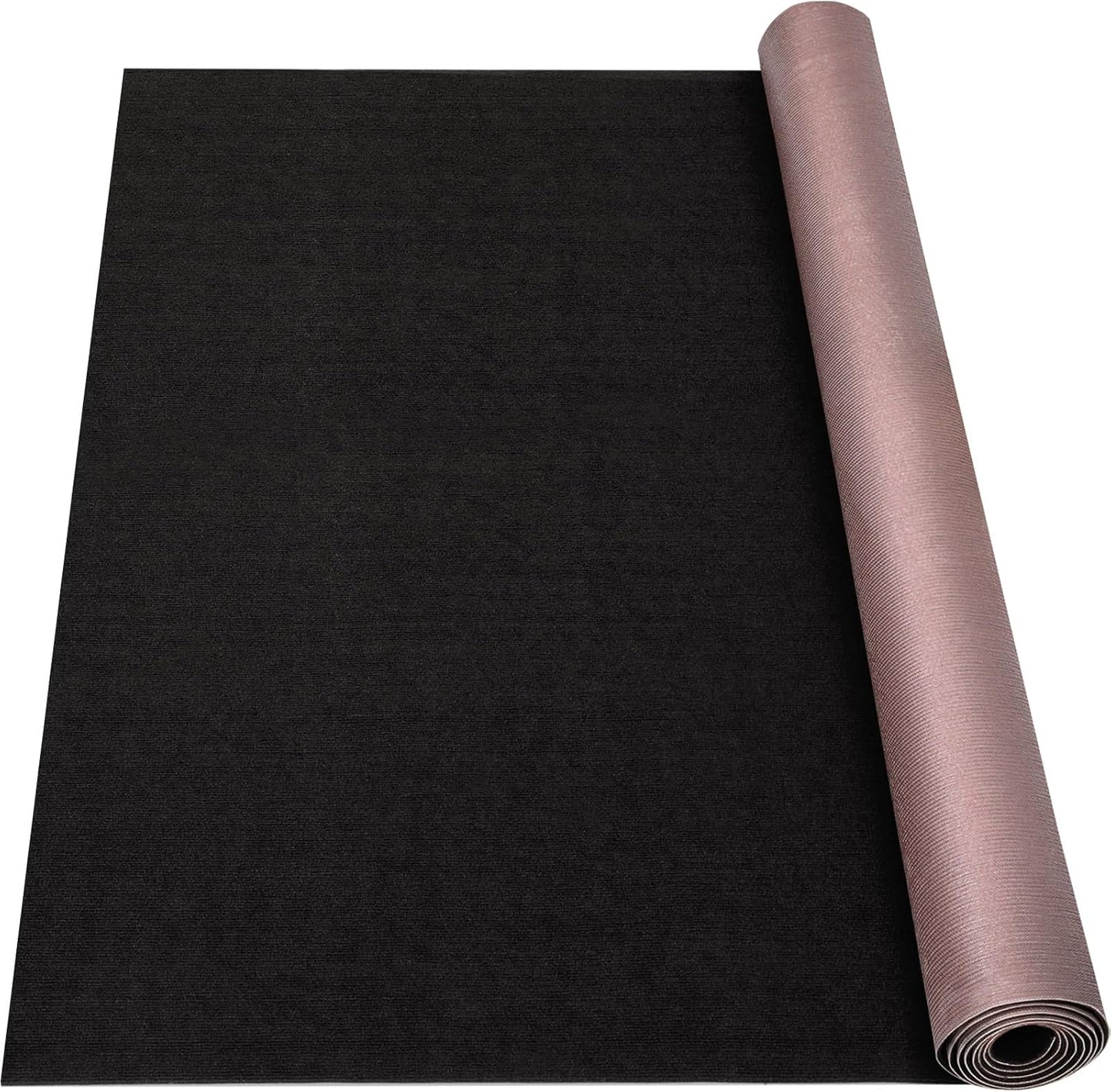 Marine Carpet - 6 FT x 10 FT Black Indoor Outdoor Rug (0.2" Thick) with Water-Proof TPE Backing, Non-Slip Outdoor Marine Carpet Roll for Home, Patio, Porch, Deck
