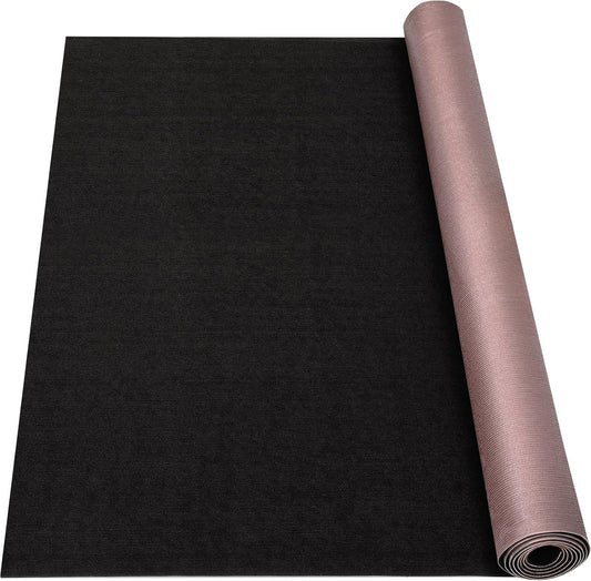 Marine Carpet - 6 FT x 10 FT Black Indoor Outdoor Rug (0.2" Thick) with Water-Proof TPE Backing, Non-Slip Outdoor Marine Carpet Roll for Home, Patio, Porch, Deck